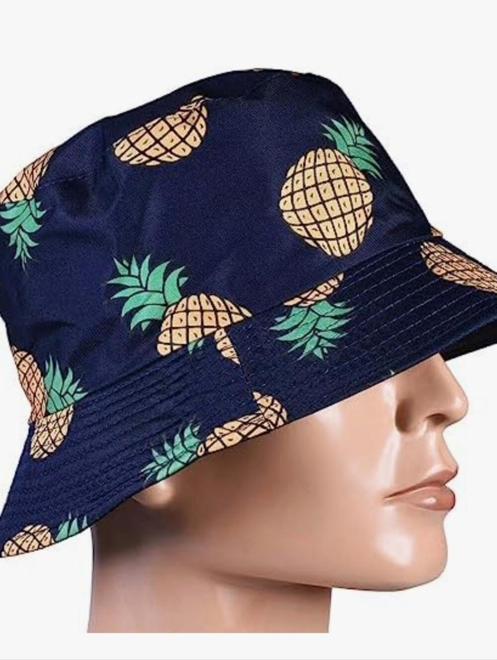 Pineapple Bucket Hat | Fun Tropical Summer Sun Hat | Unisex | Reversible
